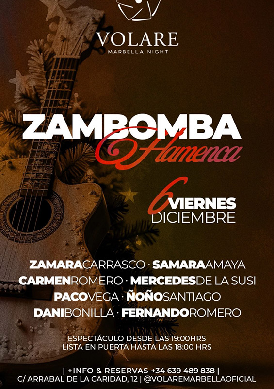 Zambomba flamenca en Volare Marbella