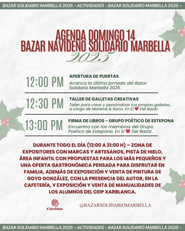 Inauguración de la XX edición del Bazar de Navidad de Cáritas Marbella