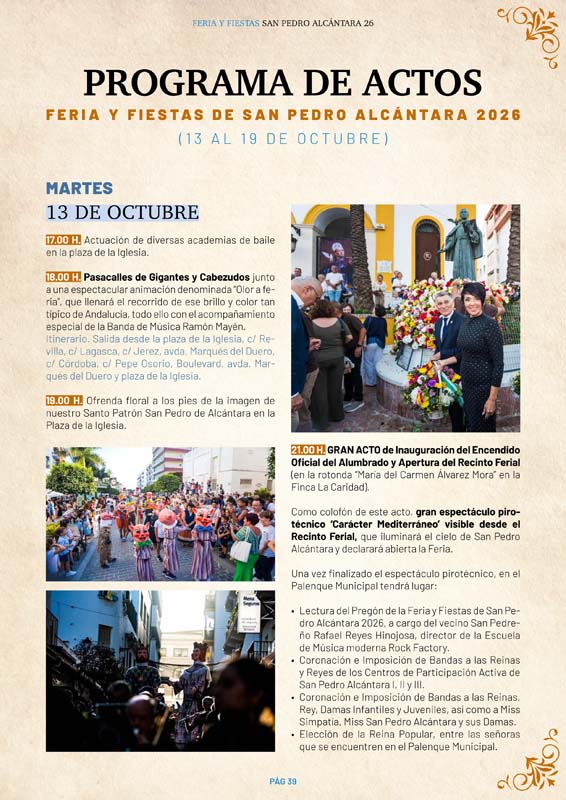 PROGRAMA COMPLETO FERIA Y FIESTAS DE SAN PEDRO ALCÁNTARA 2026
